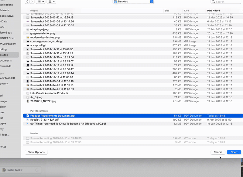 Attach Files Directly to PRDGPT